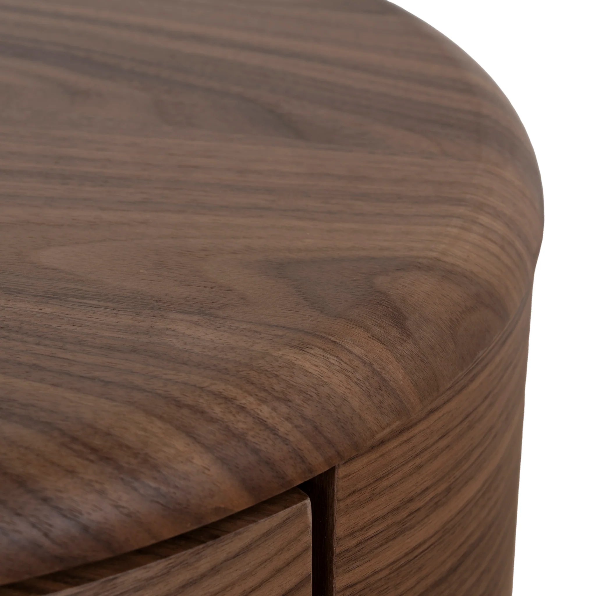 Pilosora 46cm Round Bedside Table - Walnut