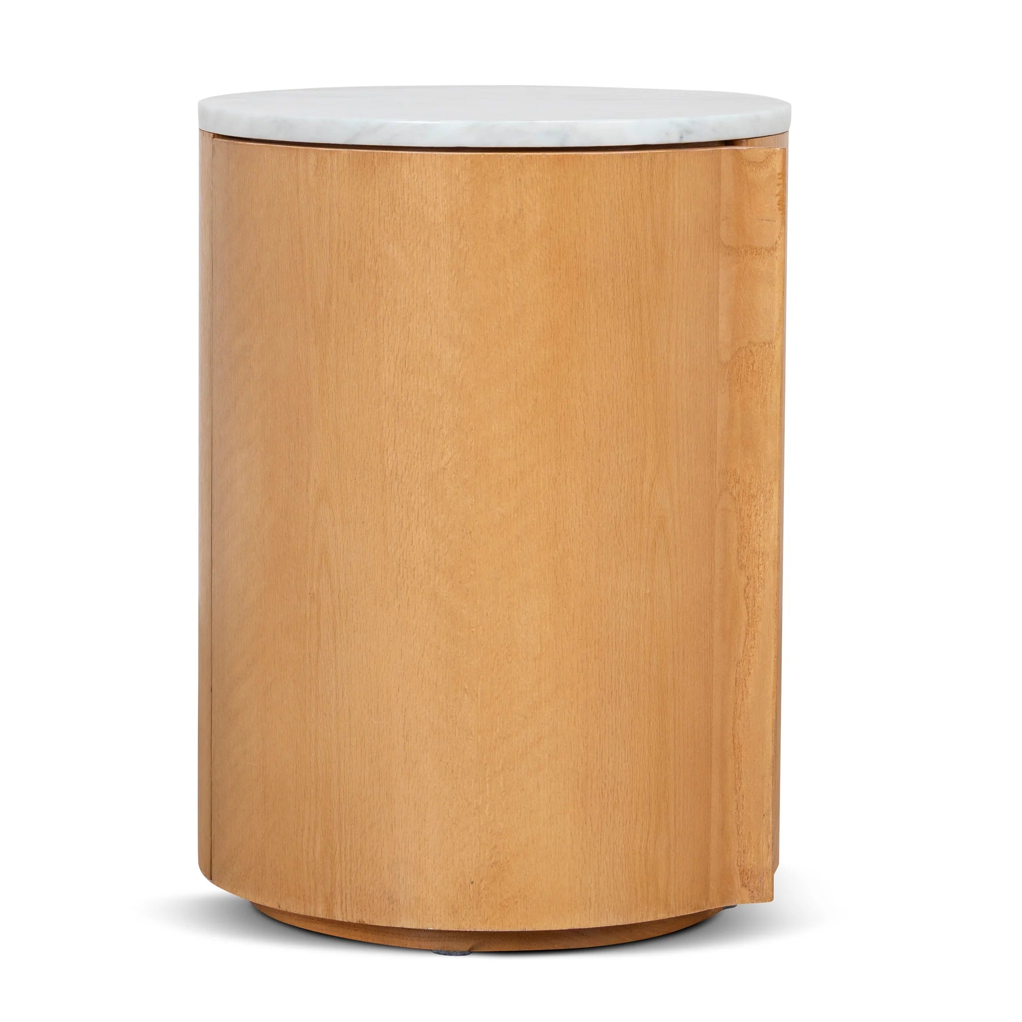 Showcasing Kilara Round Bedside Table - Natural ST12355-NI Bedside Table by Calibre Furniturs