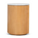Showcasing Kilara Round Bedside Table - Natural ST12355-NI Bedside Table by Calibre Furniturs