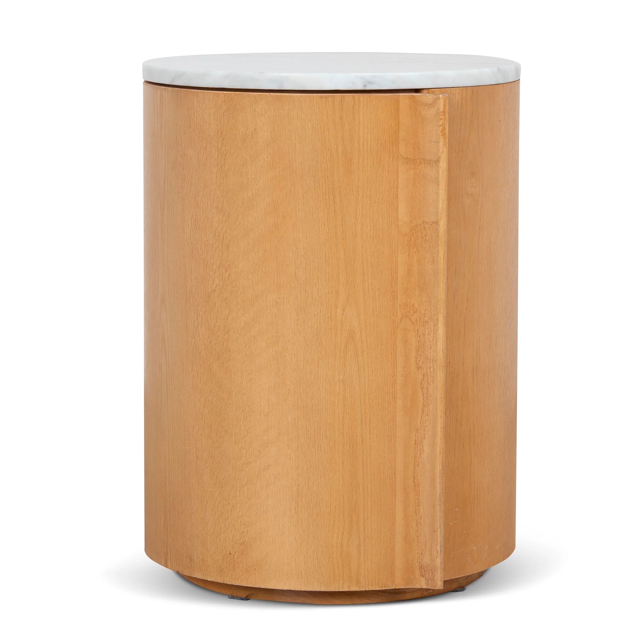 Showcasing Kilara Round Bedside Table - Natural ST12355-NI Bedside Table by Calibre Furniturs