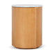 Showcasing Kilara Round Bedside Table - Natural ST12355-NI Bedside Table by Calibre Furniturs