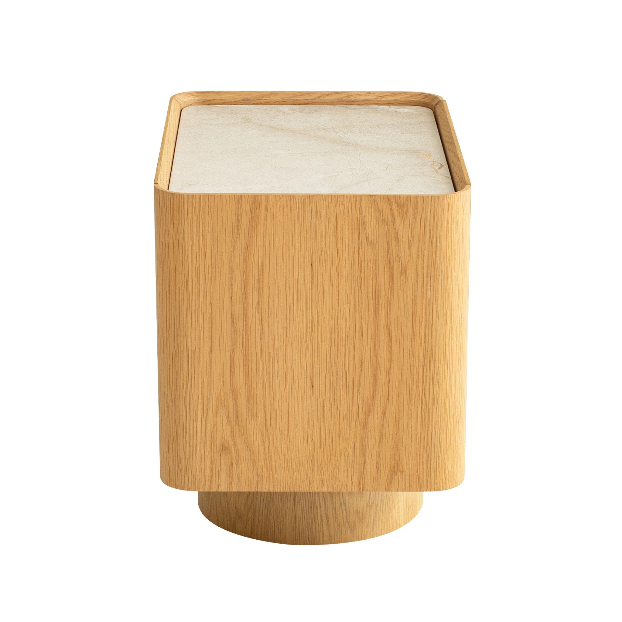 CST12554-IG 57cm Stone Top Bedside Table - Natural