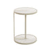 39.8cm Beige Glass Side Table - Warm Grey - image 2