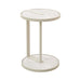 39.8cm Beige Glass Side Table - Warm Grey