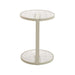 39.8cm Beige Glass Side Table - Warm Grey - image 3