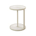 39.8cm Beige Glass Side Table - Warm Grey - image 4
