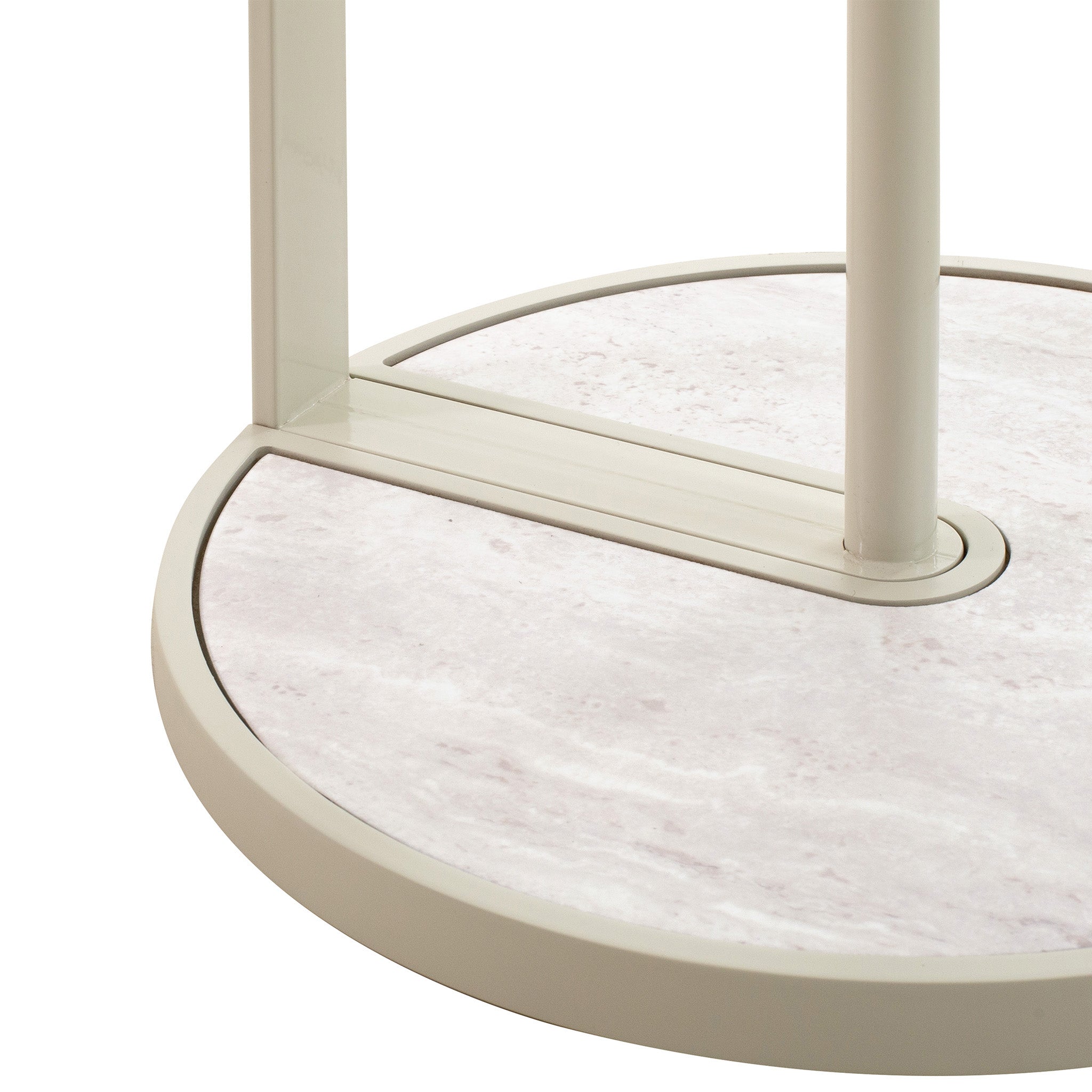 39.8cm Beige Glass Side Table - Warm Grey - image 6