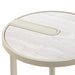 39.8cm Beige Glass Side Table - Warm Grey - image 5
