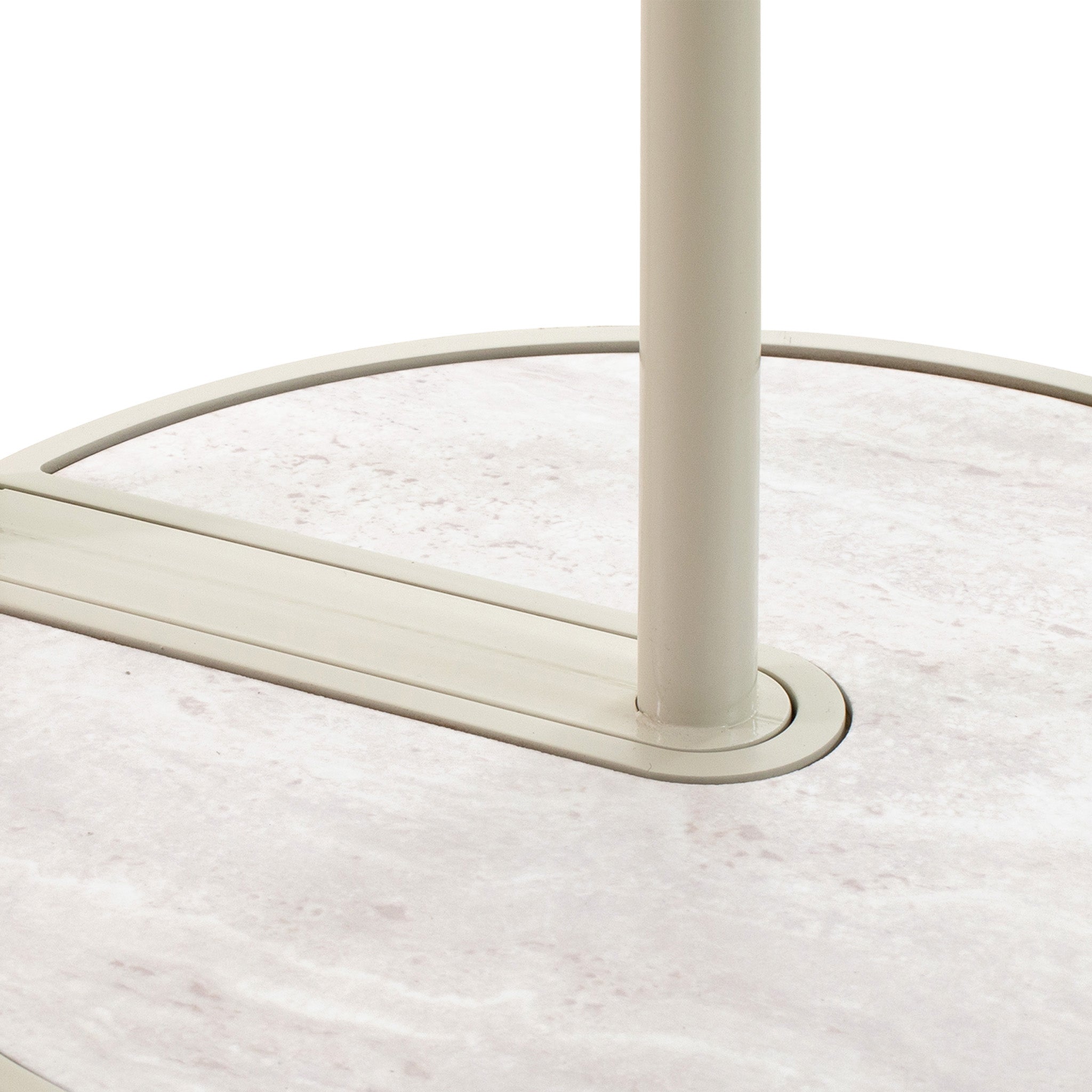 39.8cm Beige Glass Side Table - Warm Grey - image 8