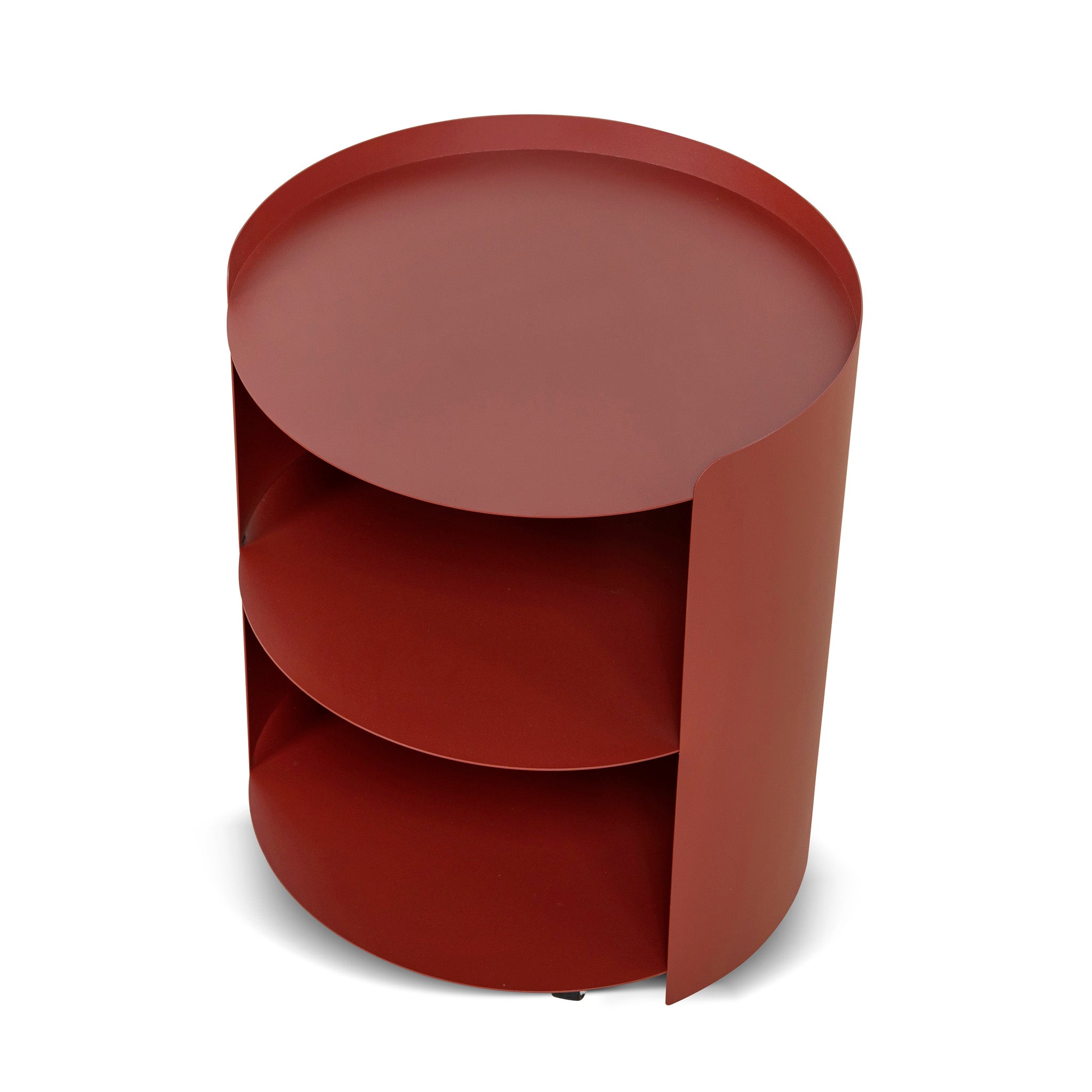 CST12706-BC 37cm Round Side Table - Burgundy Red