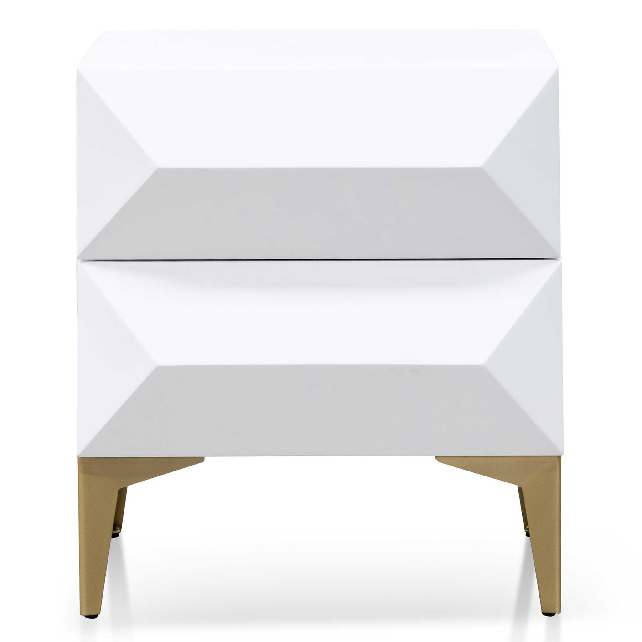 CST6410-IG 50cm Wooden Side Table - White with Gold Legs