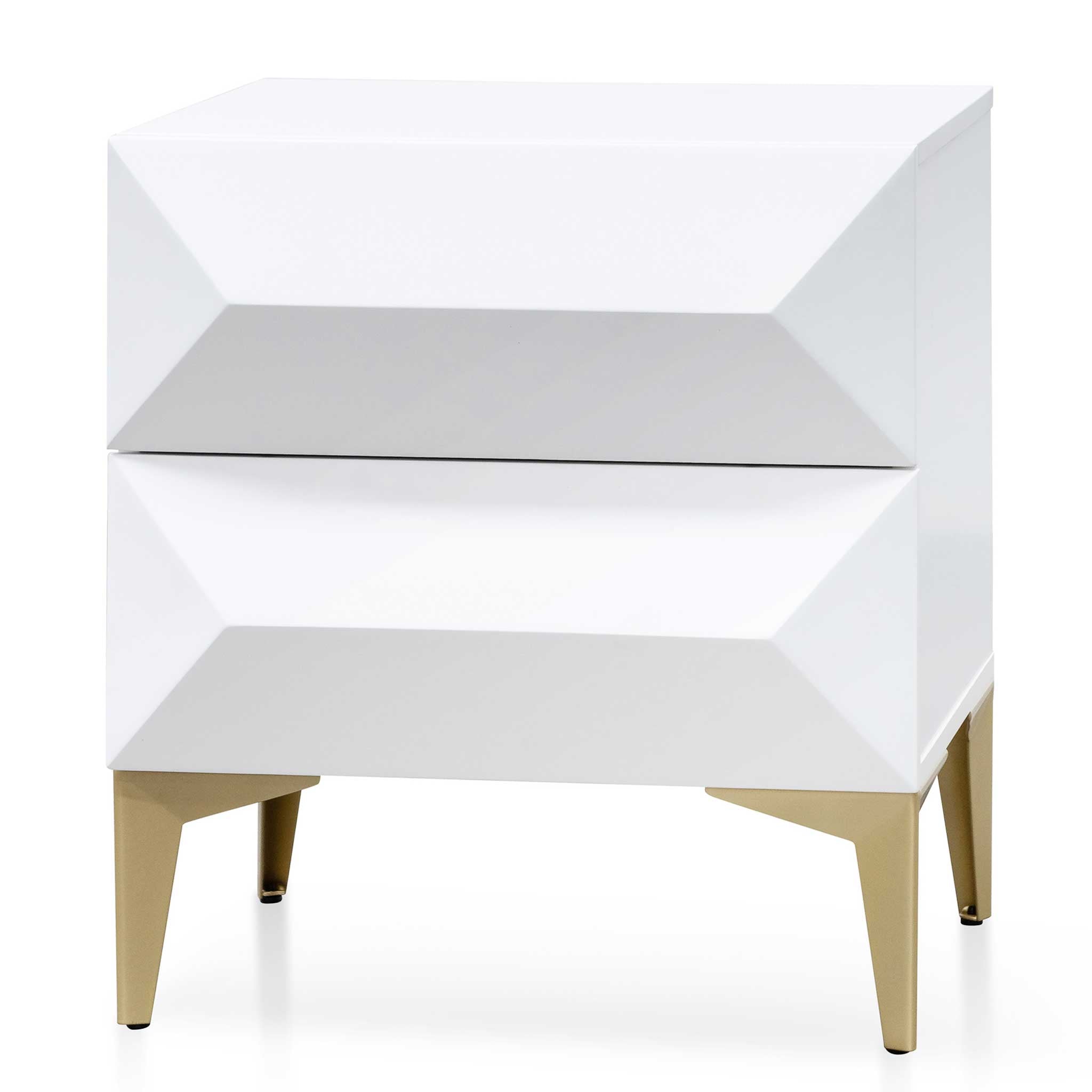 CST6410-IG 50cm Wooden Side Table - White with Gold Legs