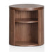 Round Wooden Bedside Table - Walnut - image 2