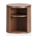 Round Wooden Bedside Table - Walnut - image 3
