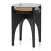 50cm Round Glass Side Table - Black