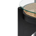50cm Round Glass Side Table - Black - image 2