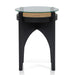 50cm Round Glass Side Table - Black - image 3