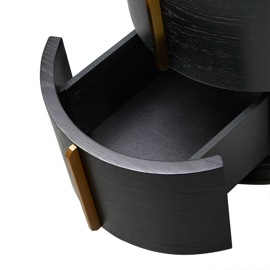 46cm Round Bedside Table - Black - image 6
