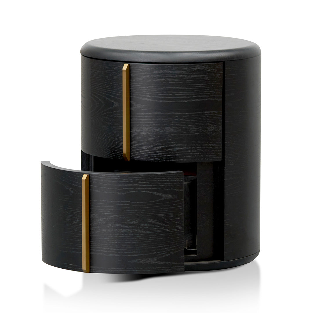 46cm Round Bedside Table - Black - image 5