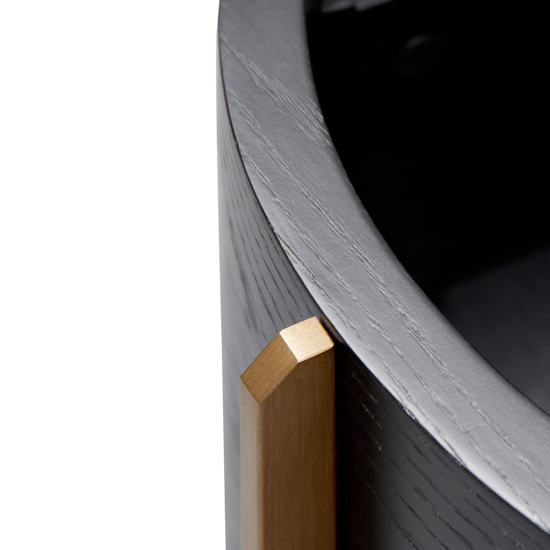 46cm Round Bedside Table - Black - image 7