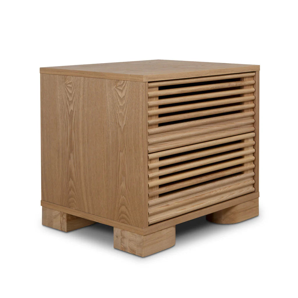 Showcasing Valosora Bedside Table - Natural ST8610-DW Bedside Table by Calibre Furniturs