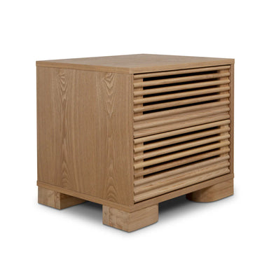 Showcasing Valosora Bedside Table - Natural ST8610-DW Bedside Table by Calibre Furniturs