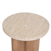 Travertine Marble Round Side Table - Light Natural Elm - image 10