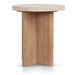 Travertine Marble Round Side Table - Light Natural Elm - image 2