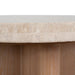 Travertine Marble Round Side Table - Light Natural Elm - image 5