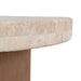 Travertine Marble Round Side Table - Light Natural Elm - image 6