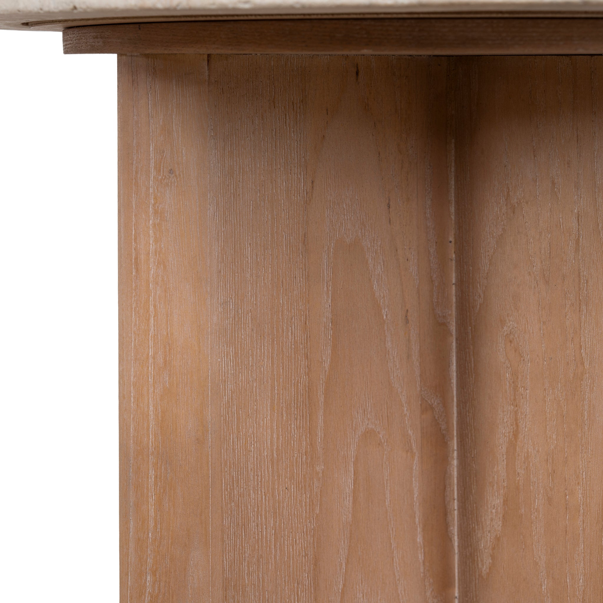Travertine Marble Round Side Table - Light Natural Elm - image 7