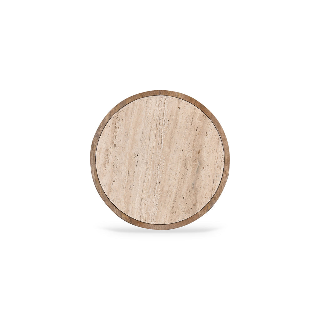 40cm Travertine Top Side Table - Natural - image 10