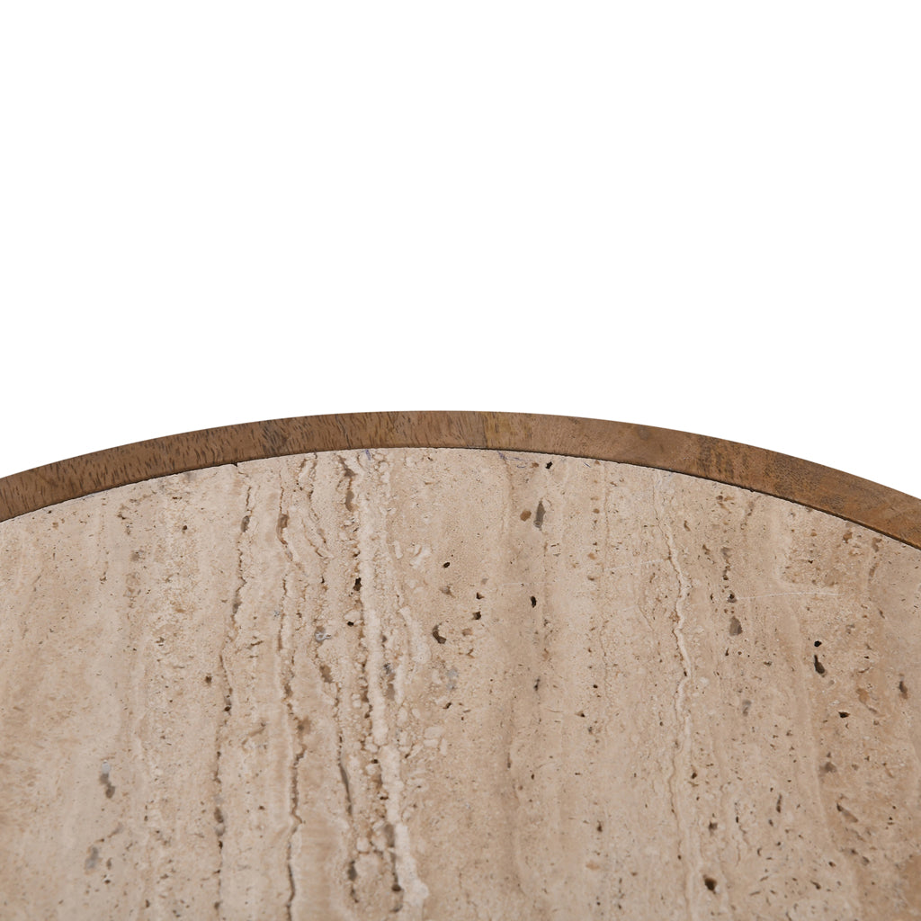 40cm Travertine Top Side Table - Natural - image 5