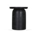 40cm Travertine Top Side Table - Black - image 3