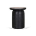 40cm Travertine Top Side Table - Black - image 4