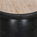 40cm Travertine Top Side Table - Black - image 6