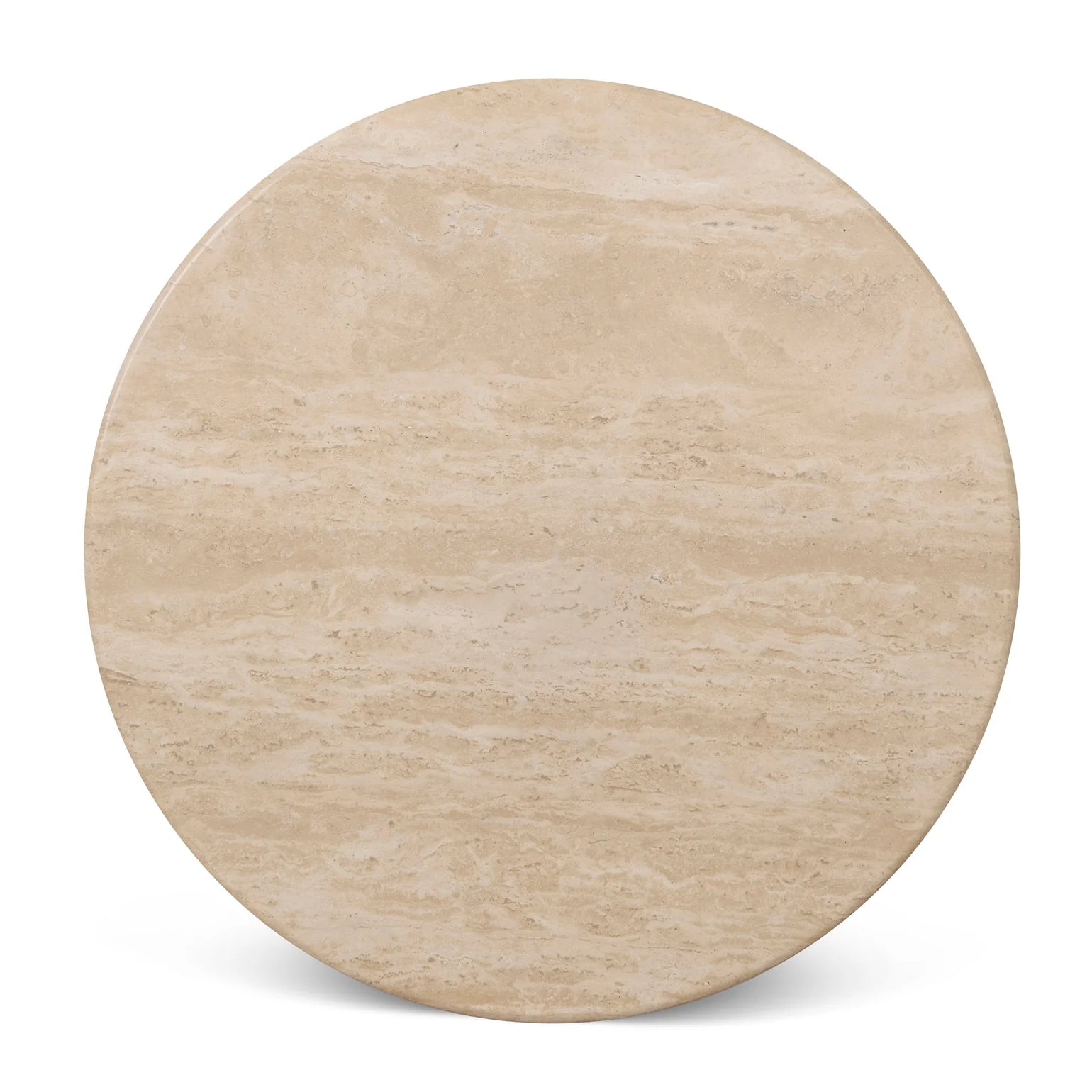 60cm Travertine Top Side Table - Crème Ash