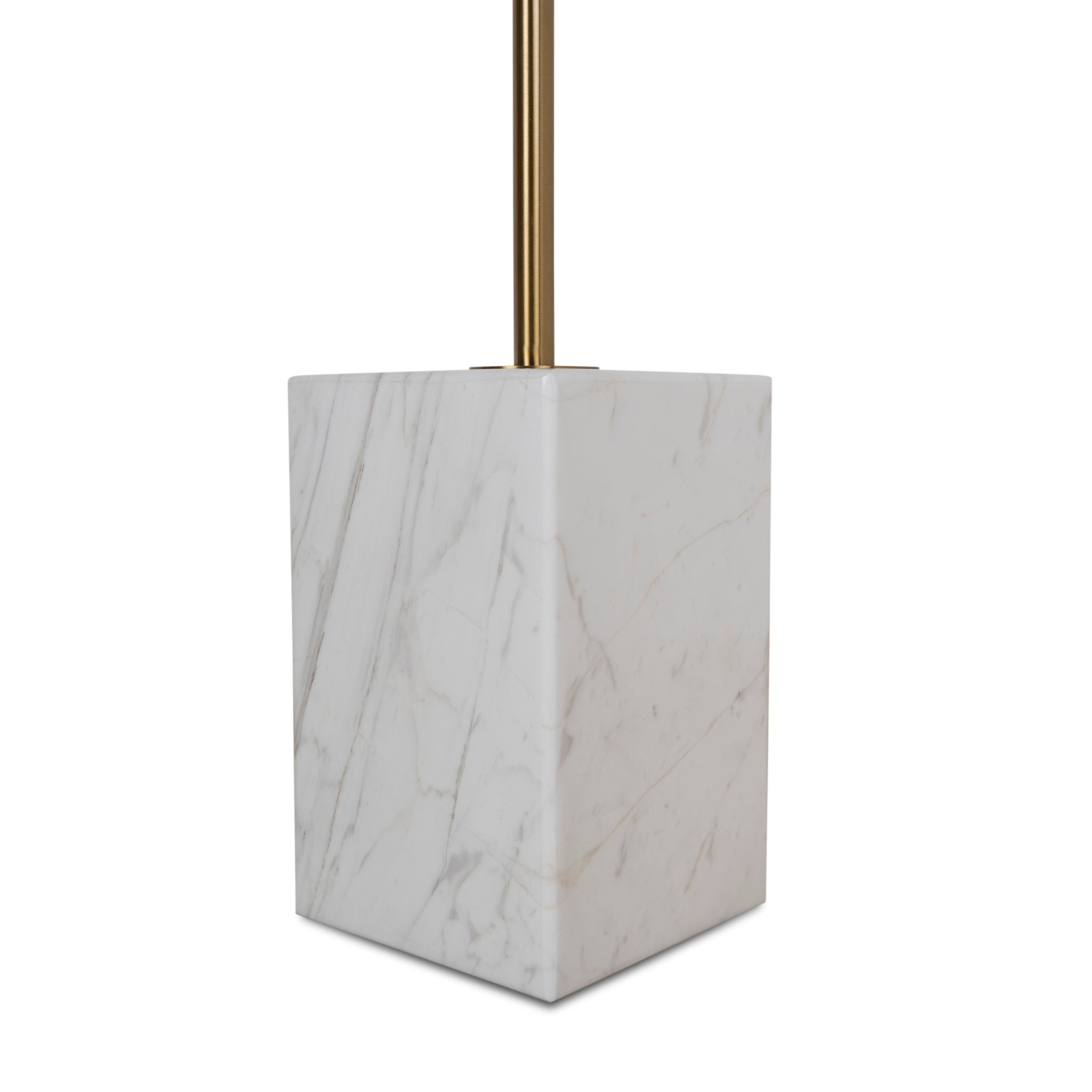 45cm Brushed Gold Side Table - Carrara Marble - image 3