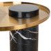 40cm Round Brushed Gold Side Table - Black Marble - image 5