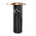 40cm Round Brushed Gold Side Table - Black Marble - image 4
