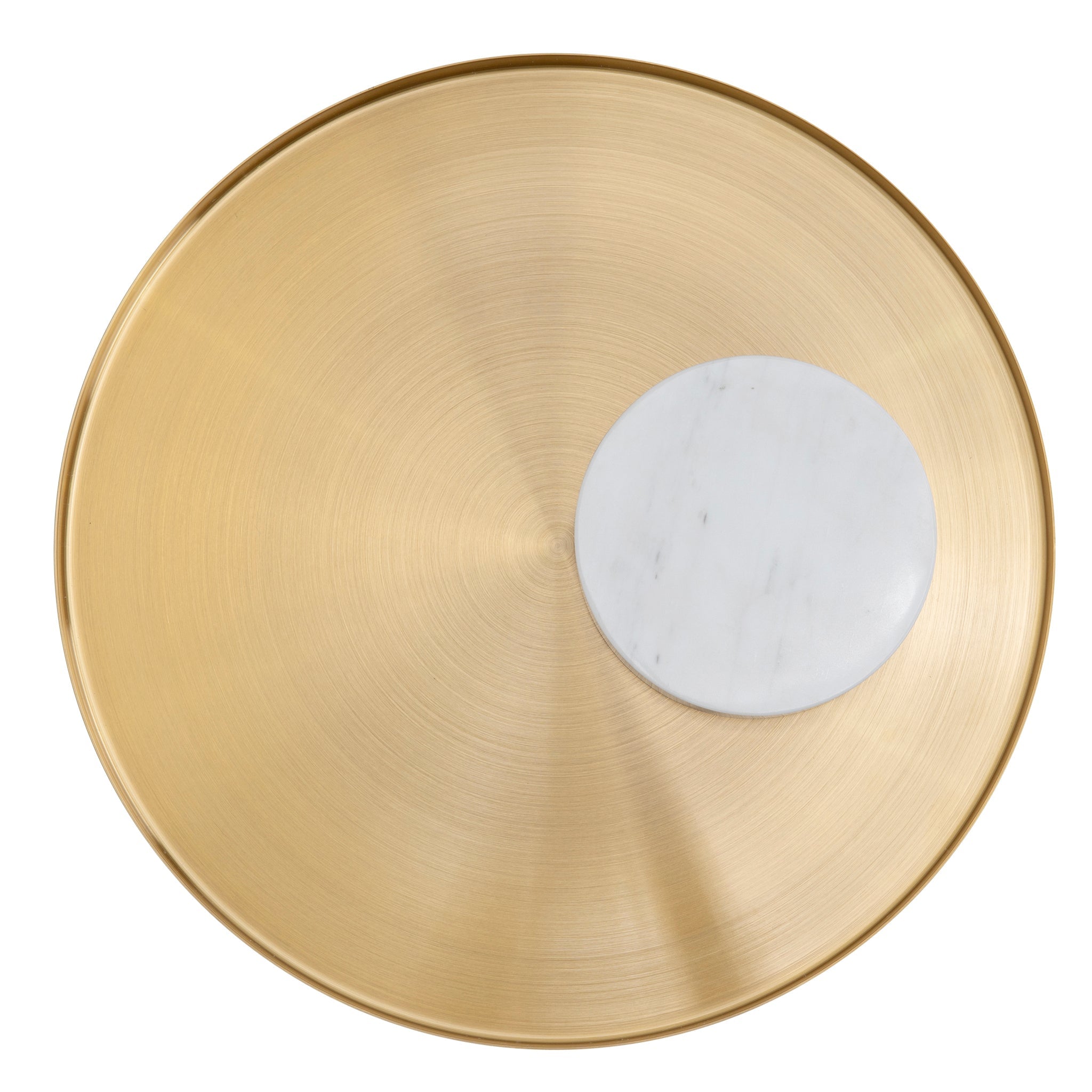 40cm Round Brushed Gold Side Table - Marble - image 7