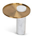 40cm Round Brushed Gold Side Table - Marble - image 3