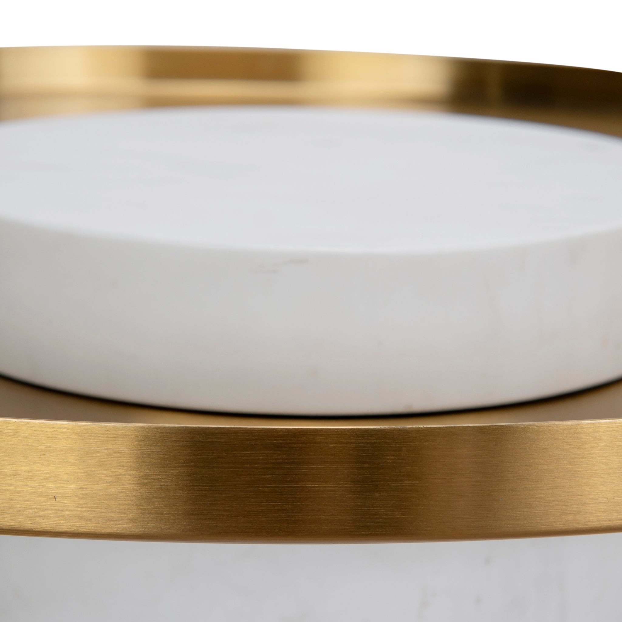 40cm Round Brushed Gold Side Table - Marble - image 8
