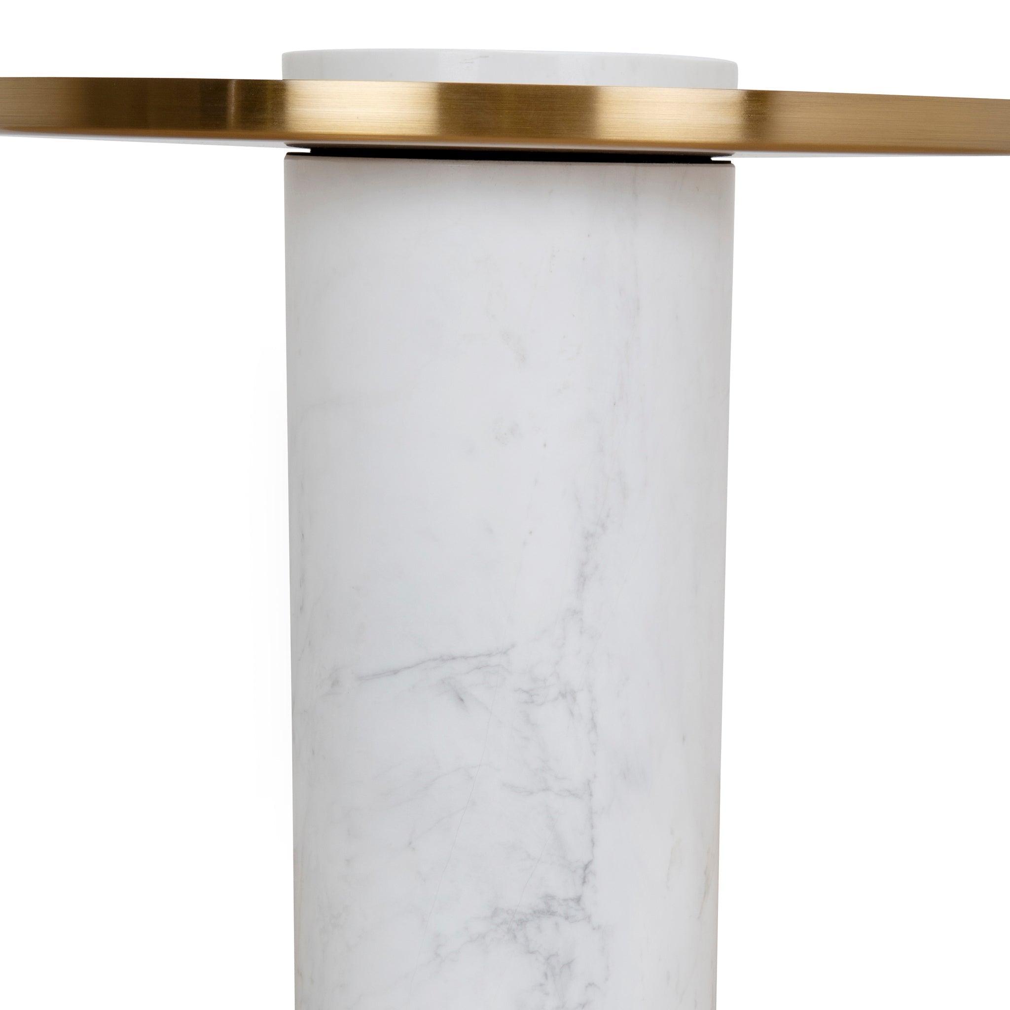 40cm Round Brushed Gold Side Table - Marble - image 9