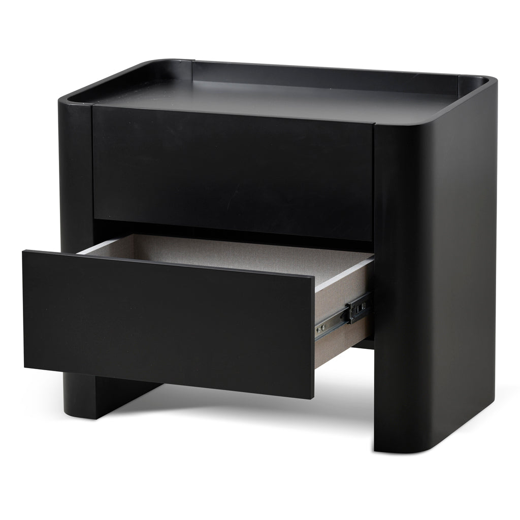 65cm Bedside Table - Matte Black