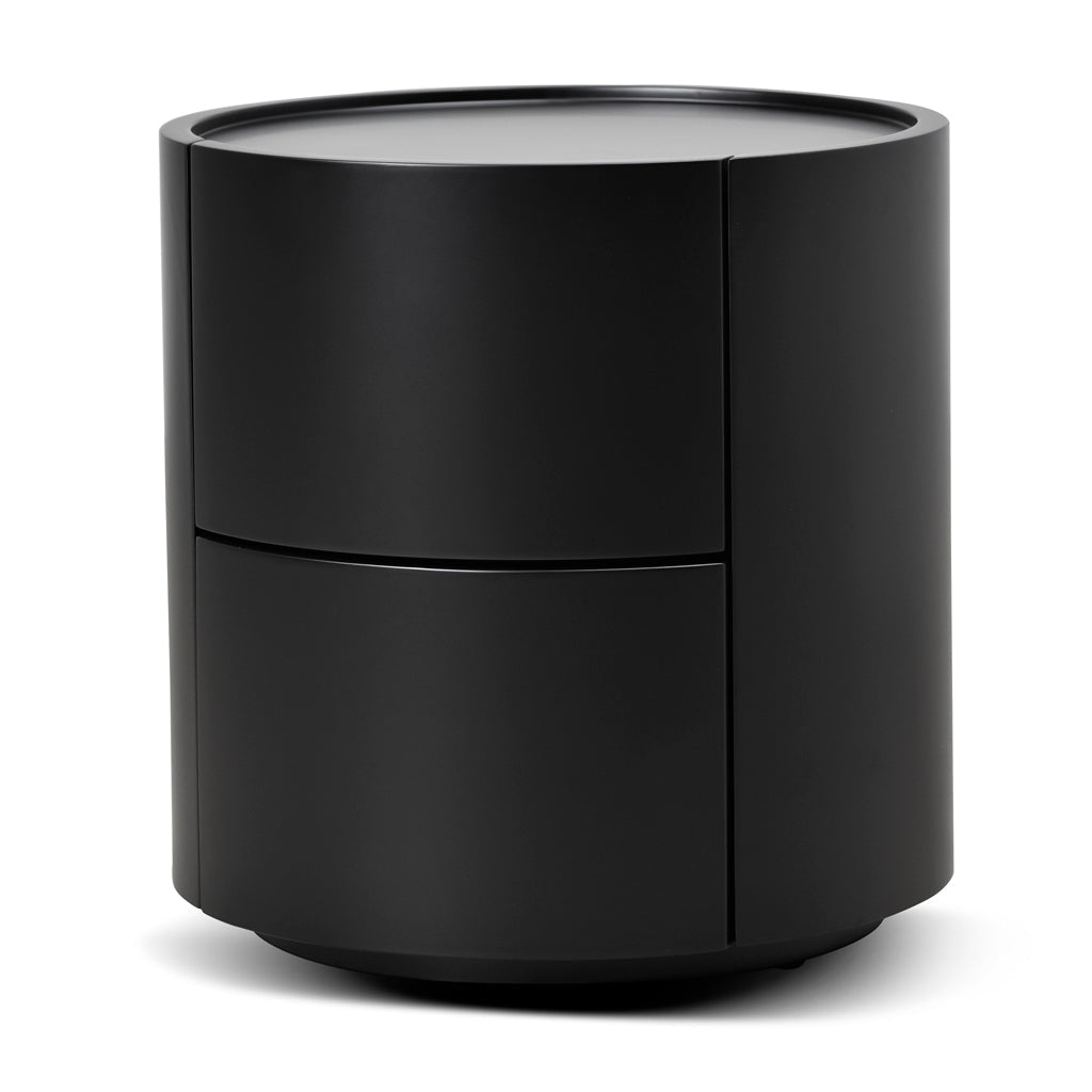 CST8850-IG 44cm Round Bedside Table - Full Matte Black