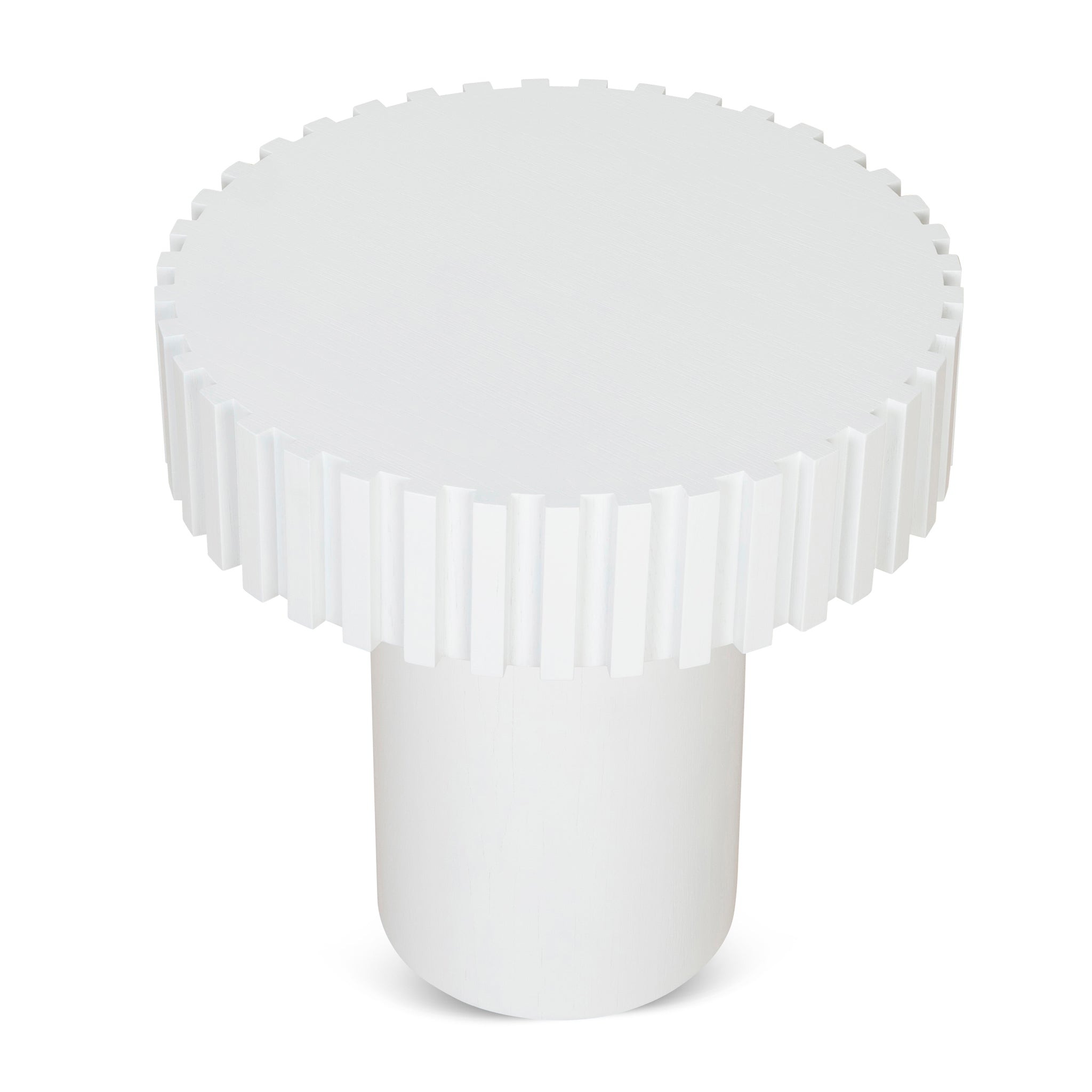 50cm Round Side Table - Full White - image 2