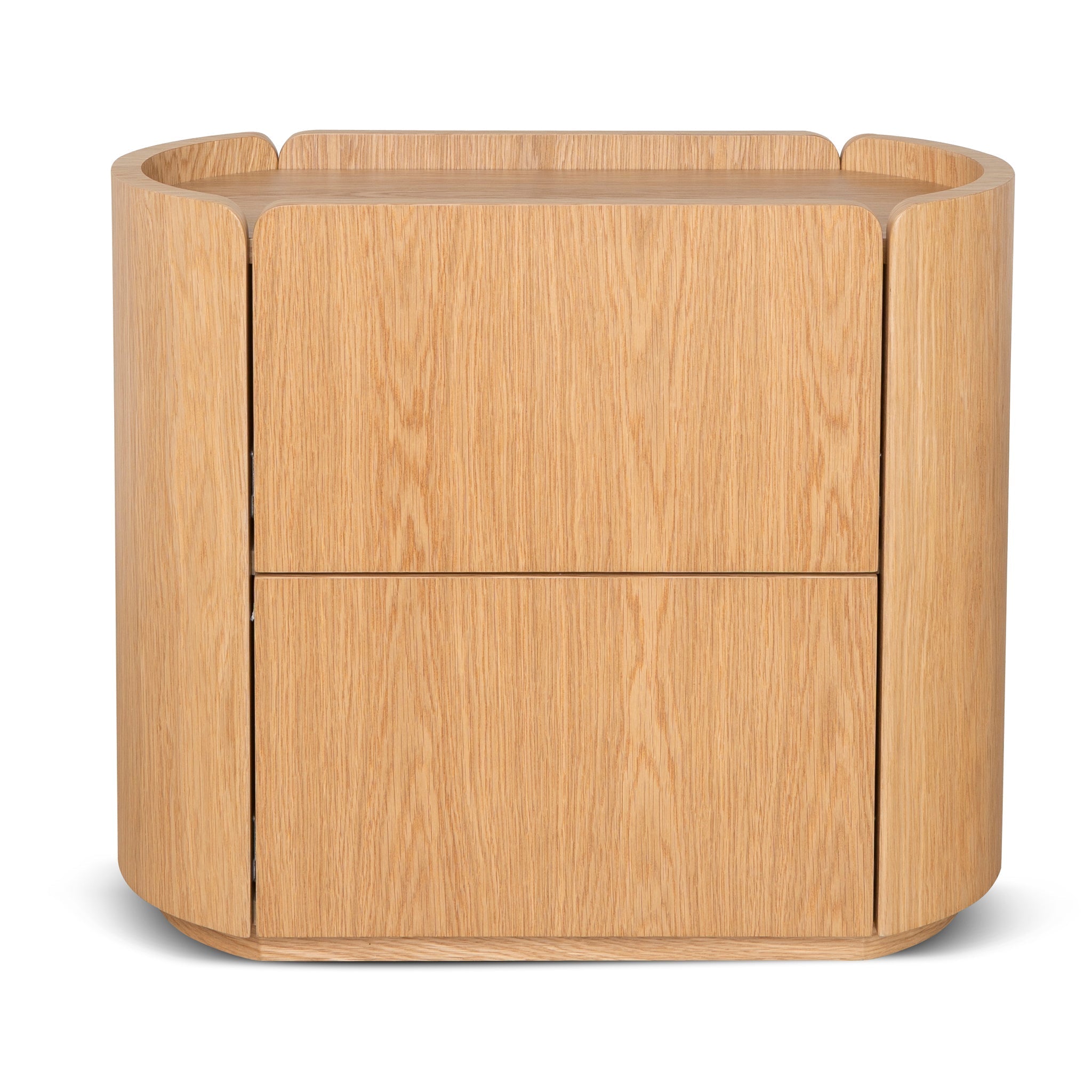 60cm Bedside Table - Natural Oak with Marble Top
