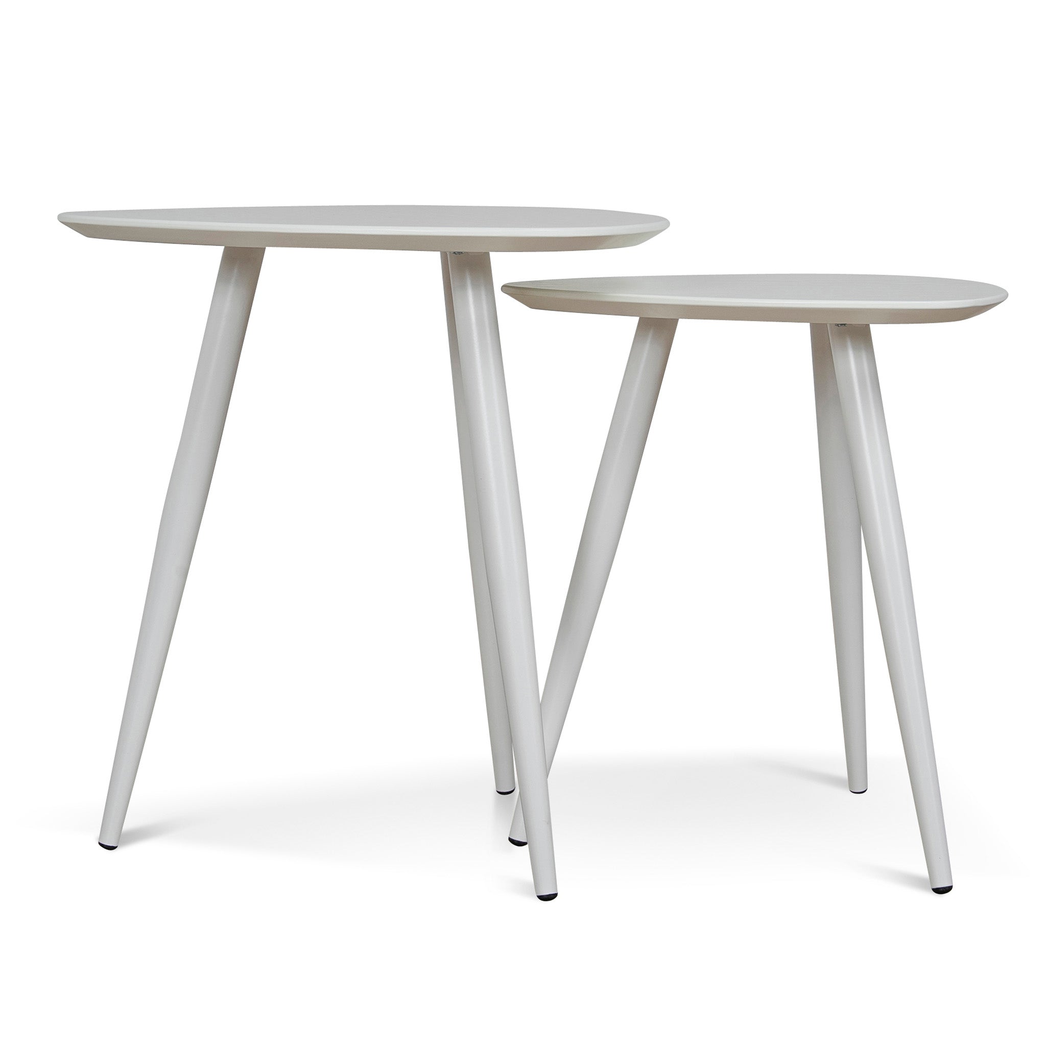 Set of 2 - Side Table - White