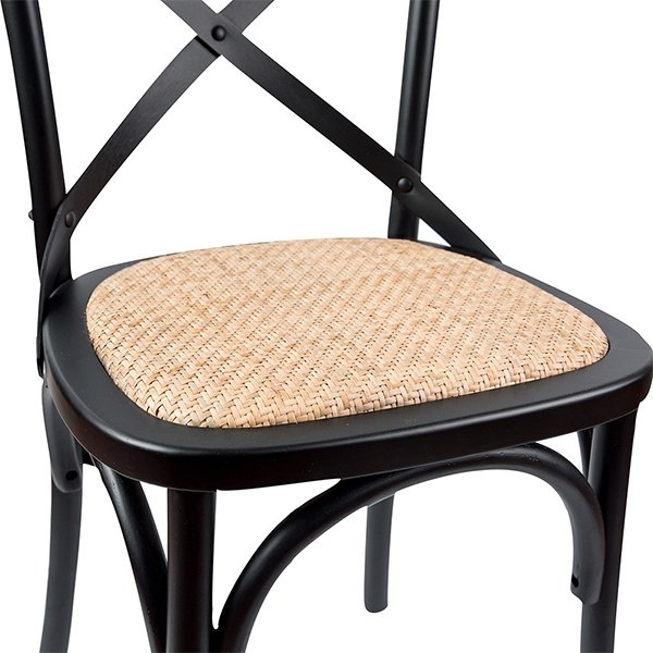 Bella Cross Back Dining Chair (Set of 2) – Black